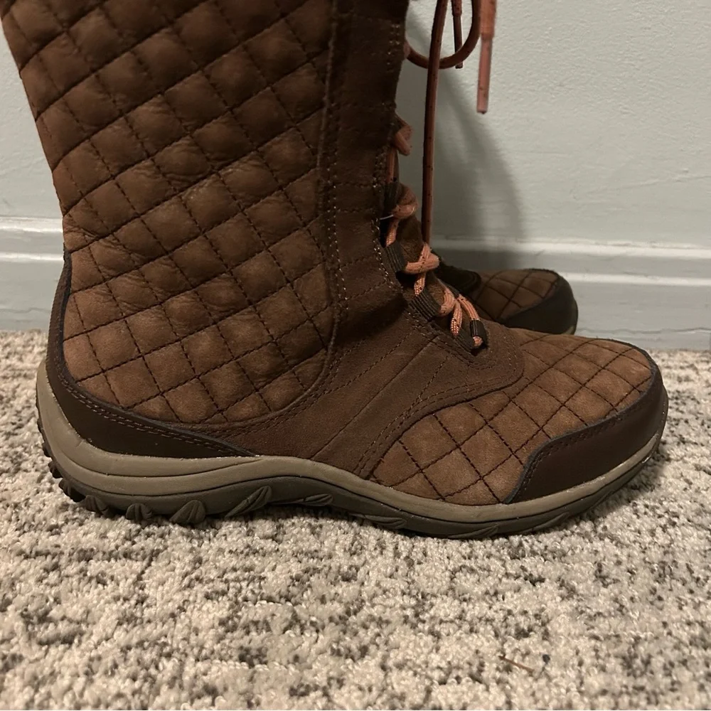 Patagonia Sable Brown Leather Faux Fur Lined Winter Snow Chukka Boots Size 6.5